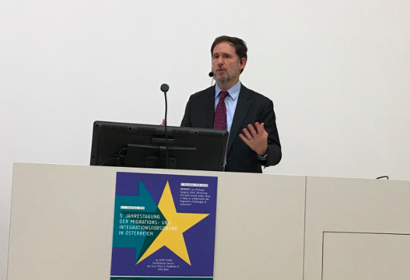 Michael Doyle speaks at MIMC launch in Vienna on 5 December 2018